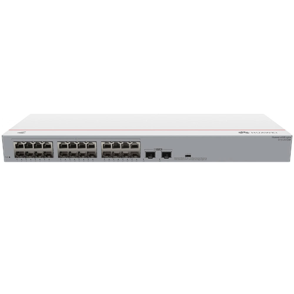 HUAWEI EKITENGINE S110-24T2SR UNMANAGED RACKMOUNT SWITCH 24 PORTS 10/100/1000MBPS + 2 PORTS GIGABIT SFP