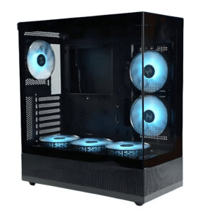 Techno Zone C-600 Tempered Glass ARGB Gaming Mid Tower Case + Power Supply