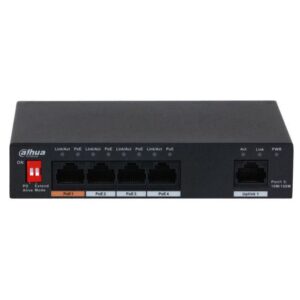 DAHUA DH-PFS3005-4ET-60 UNMANAGED DESKTOP SWITCH 4 PORTS POE 10/100MBPS + 1 PORT 10/100MBPS UPLINK