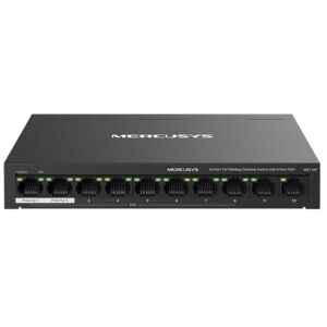MERCUSYS MS110P UNMANAGED DESKTOP SWITCH 8 PORTS POE 10/100MBPS + 2 PORTS UPLINK