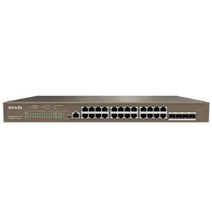 TENDA TEG5328P-24-410W L3 MANAGED RACKMOUNT SWITCH 24 PORTS 10/100/1000MBPS + 4 PORTS GIGABIT SFP + CONSOLE PORT